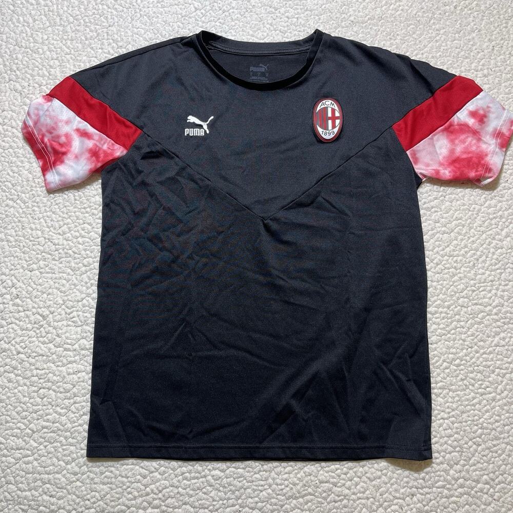 Puma AC Milan Iconic Dry Cell Training Shirt Black Red Jersey Men's Size Small S